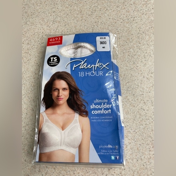 Playtex 18 Hour White Bra Very comfortable but cups run big - Picture 1 of 6